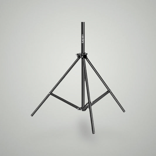 Close-up view of BLUK'S studio tripod light stand sturdy 3-leg base lock mechanism