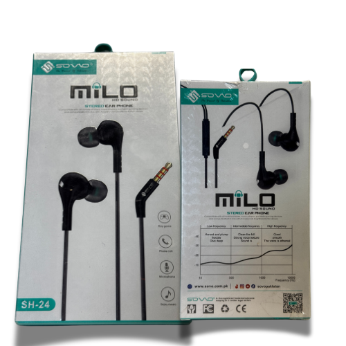 SOVO MILO SH-24 Earphones – Wired In-Ear HD Sound Headphones with Built-in Microphone
