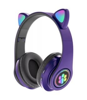 Cat Ear Wireless Headphones β Light Up Your Vibe! - Maalik Tech