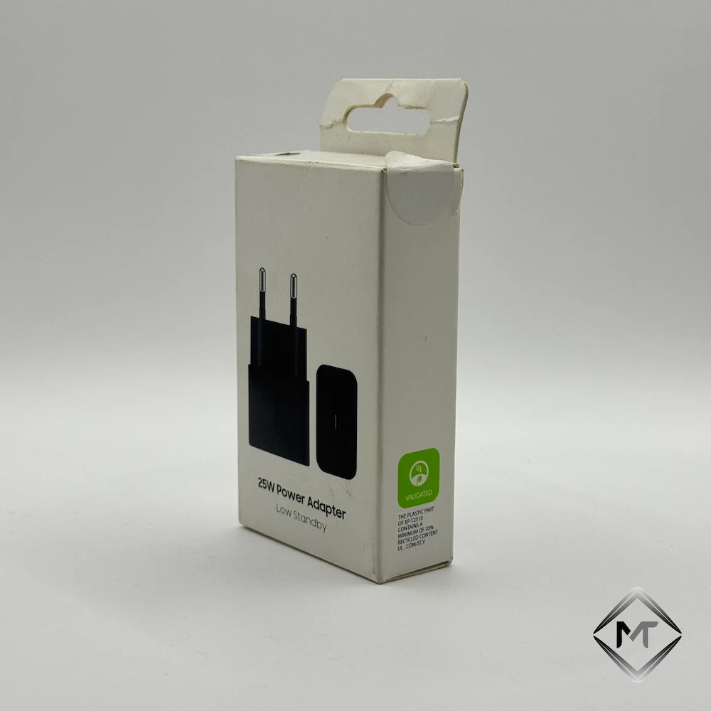 25W NFC Power Adapter low standby packaging box front perspective view