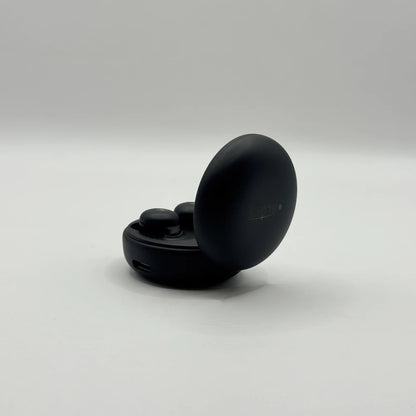 Side profile of open BLUK'S BX-606 charging case showing Type-C charging port