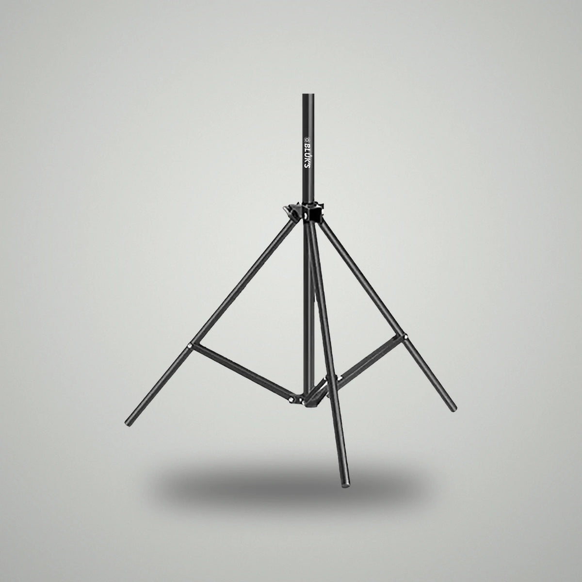 Close-up view of BLUK'S studio tripod light stand sturdy 3-leg base lock mechanism