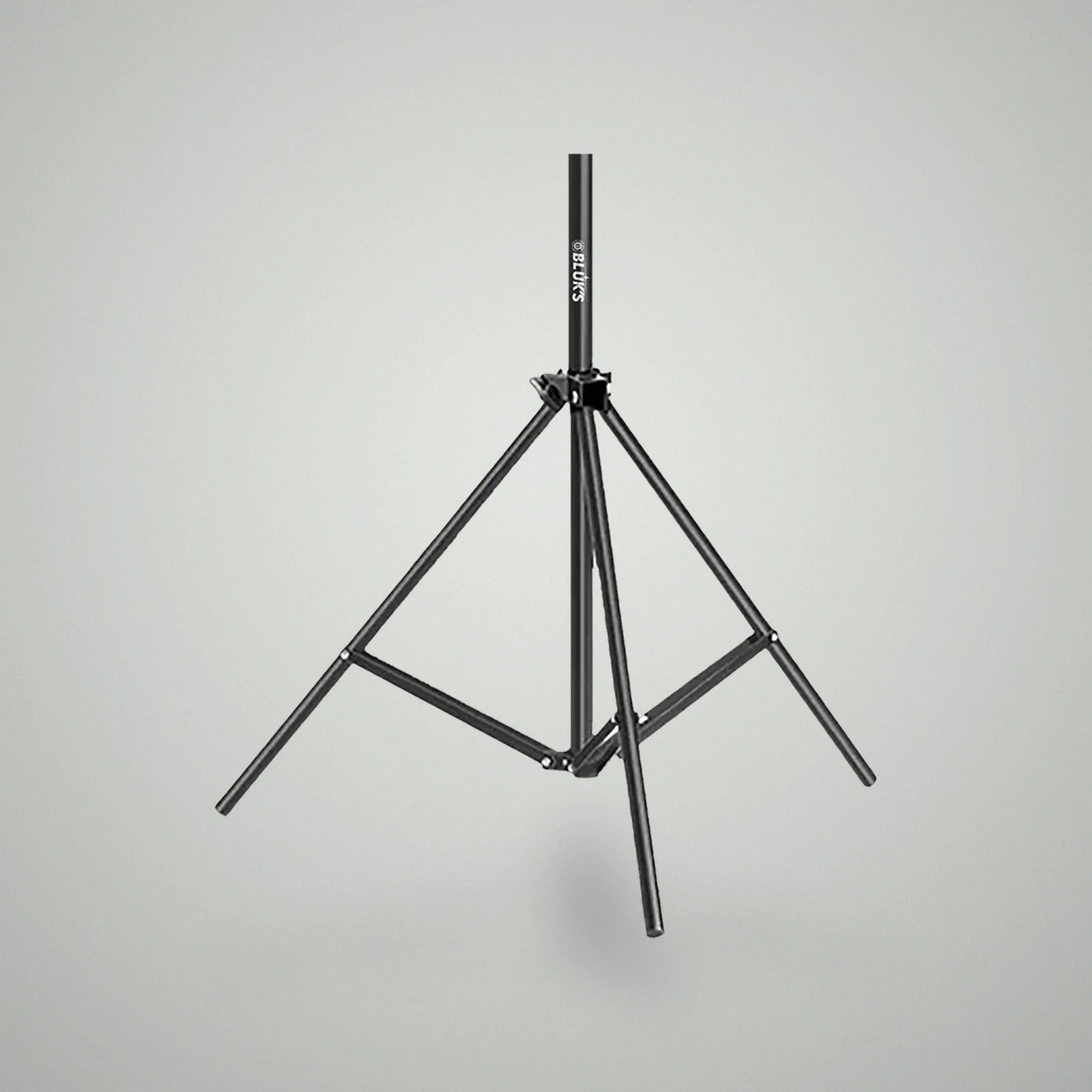 Close-up view of BLUK'S studio tripod light stand sturdy 3-leg base lock mechanism