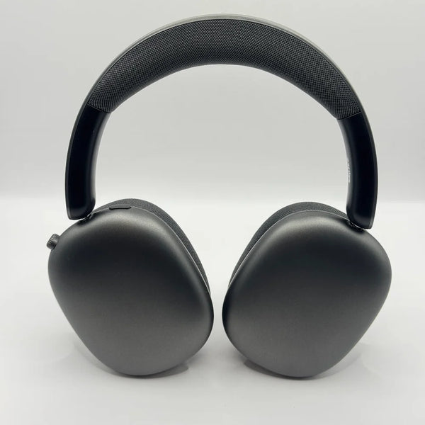 Front view of BLUK'S WAVEONIC BX-84 over-ear bluetooth headphones showcasing matte dark grey finish