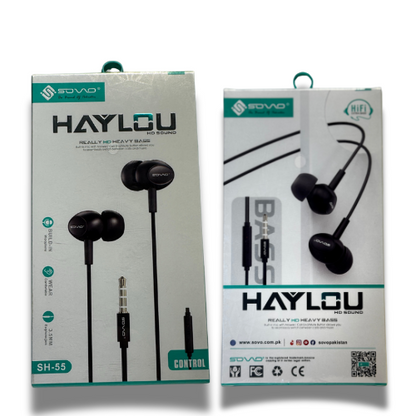 SOVO HAYLOU SH-55 HD Sound Earphones – Wired In-Ear Headphones with Mic and Noise Isolation