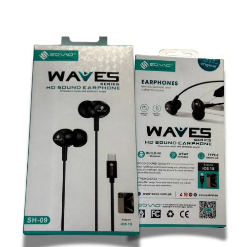 SOVO WAVES Series HD Sound Earphones – Wired In-Ear Stereo Headphones with Microphone