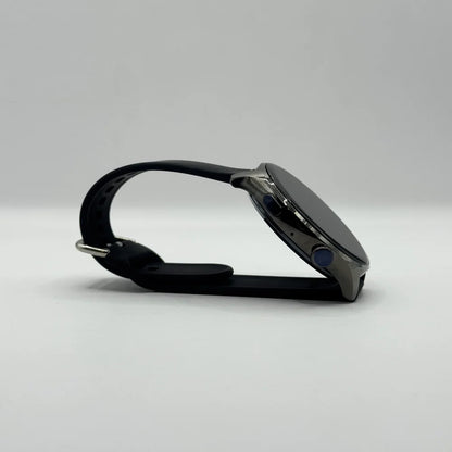 Side profile of Haino Teko RW-10 smartwatch displaying side control buttons and rotating crown dial