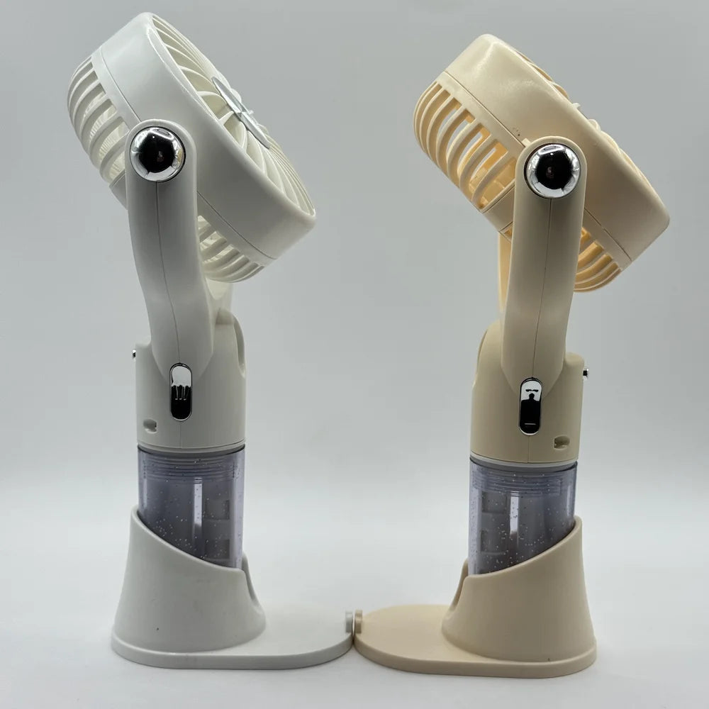 Portable mini spray fan side angle with desk base stand