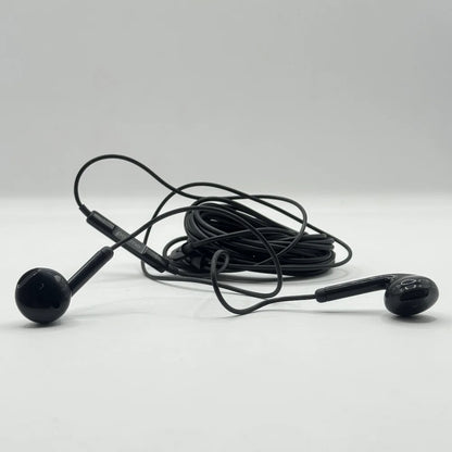 Pottme black in ear wired earphones with coiled extra long 3 meter audio cable