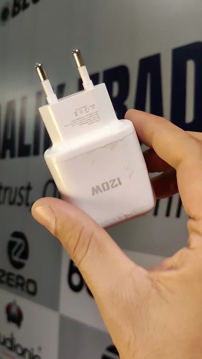 120W Dual Port USB+PD Fast Charging Adapter