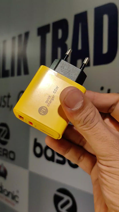 65W Dual Port USB+PD Fast Charging Adapter