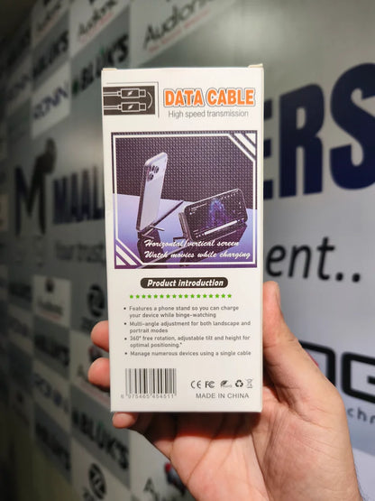 240W Type-C to Type-C Ultra Fast Charging Data Cable with Built-in Foldable Phone Stand