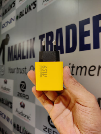 65W Dual Port USB+PD Fast Charging Adapter