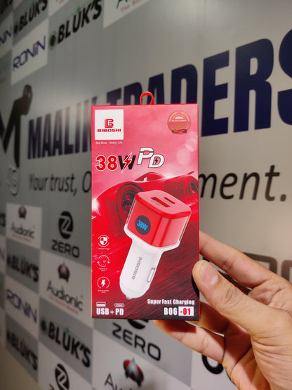 Biboshi BO6-01 Car Charger – 38W PD Fast Charging