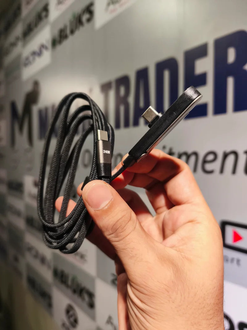 240W Type-C to Type-C Ultra Fast Charging Data Cable with Built-in Foldable Phone Stand