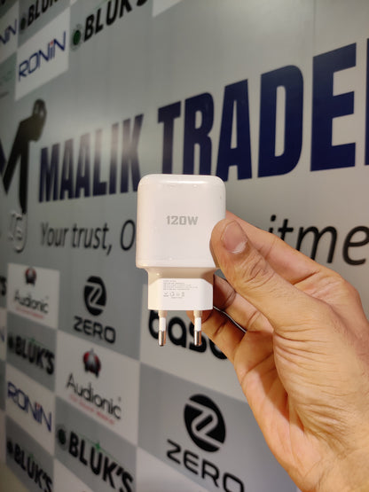 120W Dual Port USB+PD Fast Charging Adapter