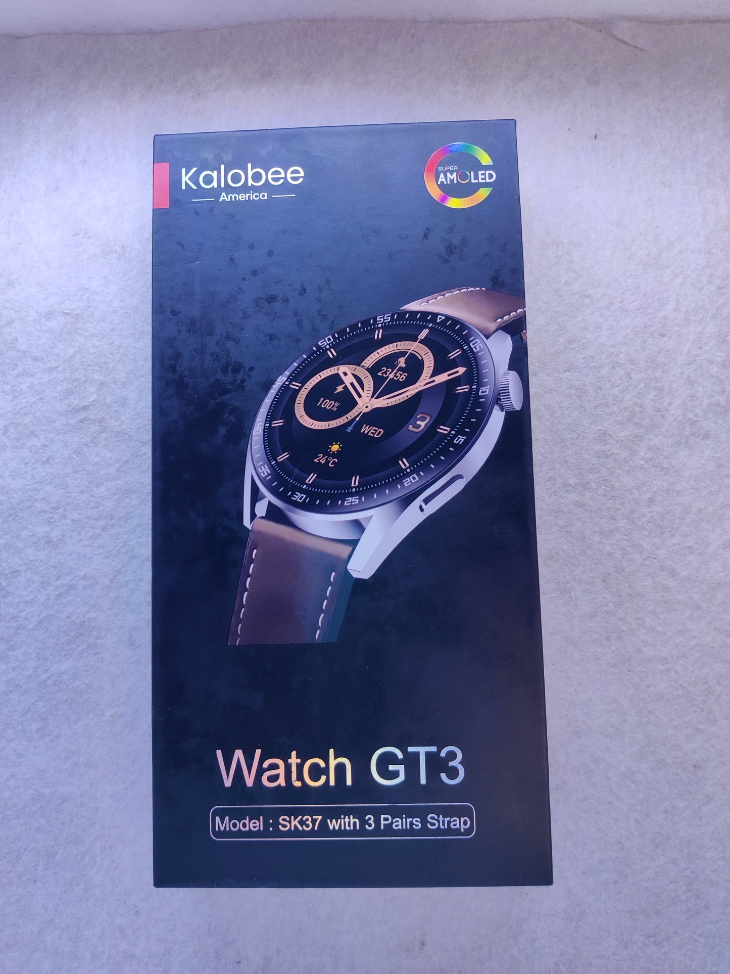 Kaloobe GT3 Smart Watch – Super AMOLED, 3 Straps