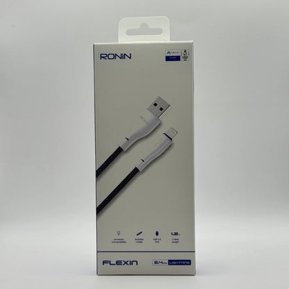 Ronin R-2025 Flexin 2.4A braided Lightning cable front packaging box
