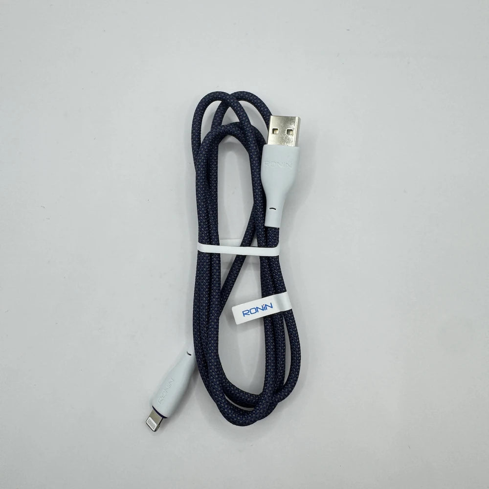 Ronin R-2025 Flexin heavy duty braided Lightning cable full length view