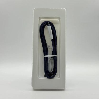 Dark blue braided Ronin R-2025 Type-C cable inside plastic tray packaging