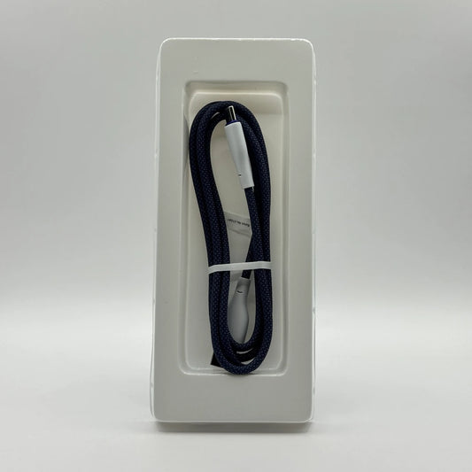 Dark blue braided Ronin R-2025 Type-C cable inside plastic tray packaging