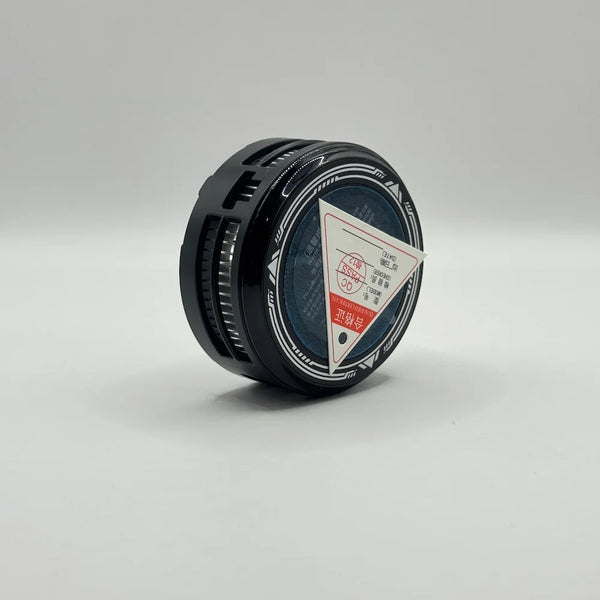 Rear view of S38 mobile cooler displaying circular magnetic semiconductor pad with QC PASS sticker