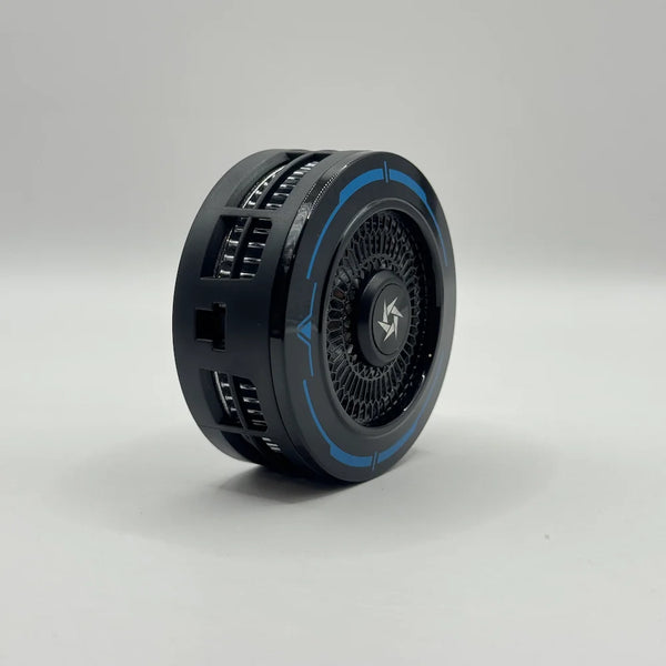 Front view of SL-83 phone cooler displaying circular fan grille and blue accent rings