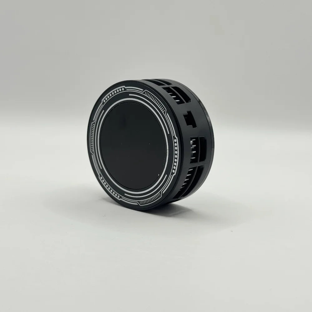 Rear view of SL-83 phone radiator highlighting the smooth circular magnetic semiconductor cooling plate