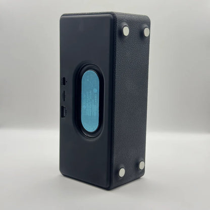 Rear view of SOVO SBS-509 Bluetooth speaker showing bass radiator and rubber feet